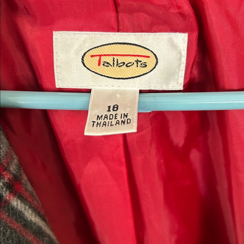 Talbots Black, Gray & Red Plaid Blazer Jacket - Picture 2 of 13